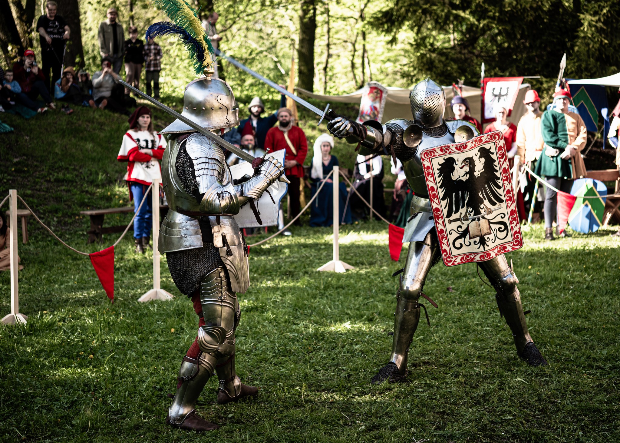 Adeptus sword duel in full plate armor
